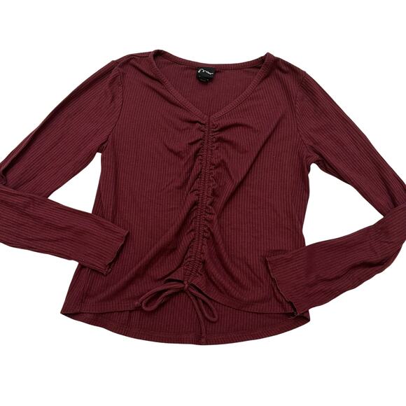 Art Class Burgundy Top Sz M (7/8) - Picture 1 of 4